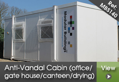 Anti-Vandal cabin (office/gate house/canteen/drying room) 