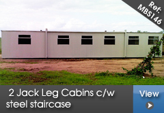 2 Jack Leg cabins c/w steel staircase (52.5m2 x2)